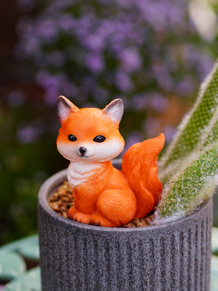 Cute Fox Resin Decoration Orna - Bonsai Garden Europe recensie en prijs